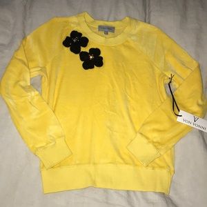 NWT Von Vonni Yellow Velour Sweatshirt